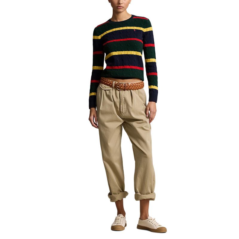 Polo Ralph Lauren Striped Cable-Knit Wool-Cashmere Sweater image number 3